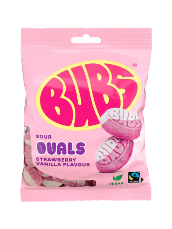 Ovals Strawberry Vanilla Sour Factory Sealed 90g Bags